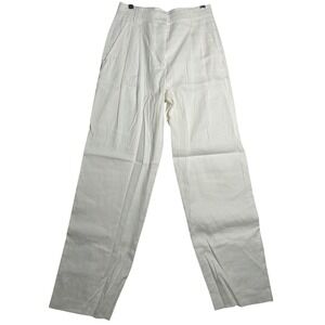 A.L.C. White Linen Blend Pleated Tailored Trousers High Rise Dress‎ Pants Size 0